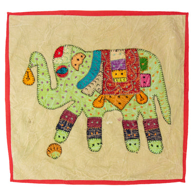 19 inch Decorative Pillow with Elephant Applique (insert included)