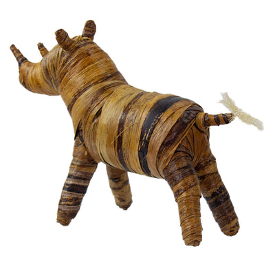 Large Banana Fiber Rhinoceros Safari Animal Sculpture