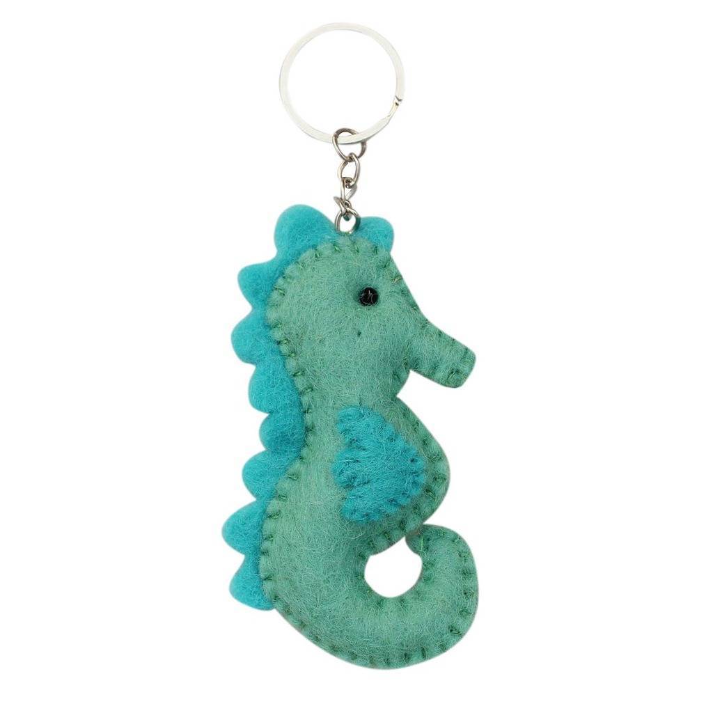 Seahorse Felt Key Chain