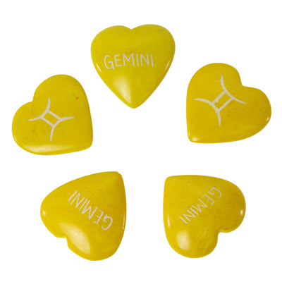 5-Pack - Soapstone Zodiac Hearts - Gemini