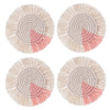 Macrame Coasters in Blush with fringe, Set of 4