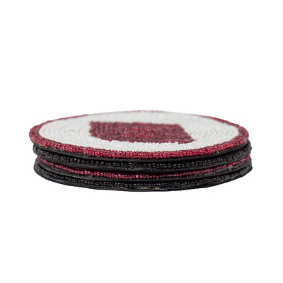 Suit of Cards Glass Beaded Coasters, Set of 4