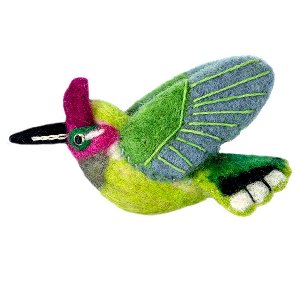 Wild Woolies Felt Bird Ornament Anna's Hummingbird Global