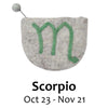 Hand Crafted Felt Pouch Zodiac, Scorpio