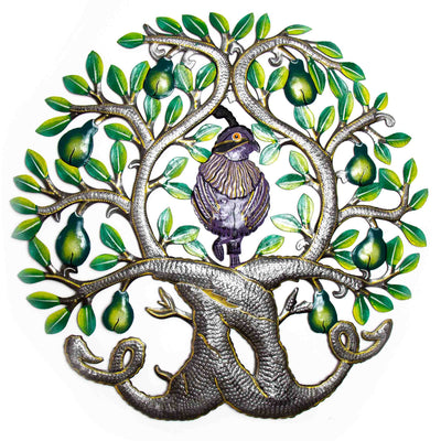 Partridge in a Pear Tree Steel Drum Wall Art