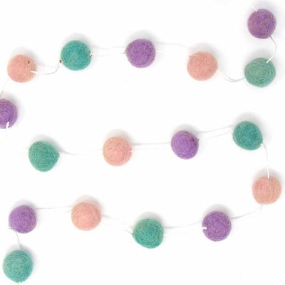 Pom Pom Felt Garland Kids' Room Décor, Lavender/Turquoise