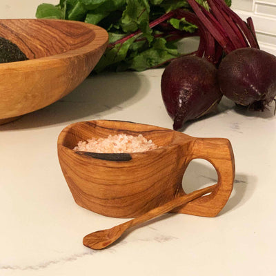 Reclaimed Olive Wood Salt or Herb Pinch Pot