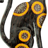 Playful Kitten Painted with Sunflowers Haitian Steel Drum Wall Art - Sitting, 13 inches