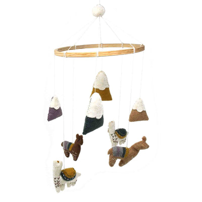 Llamas Felt Nursery Mobile