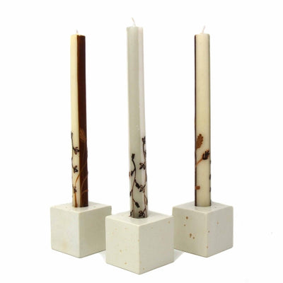 Hand-Painted Dinner Candles, Set of 3 (Kiwanja Design)