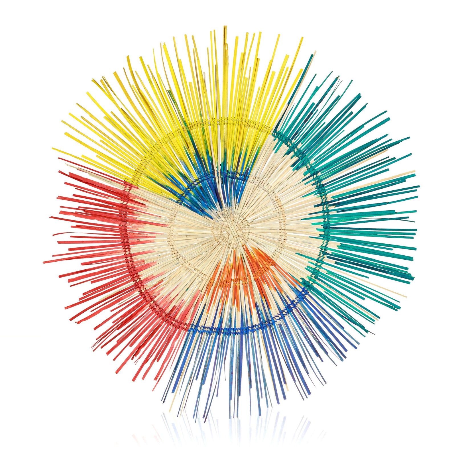 3D Sun Plate Palm Wall Sculpture, Medium 27 inch