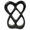 Double Heart 4 inch Black