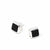 Sterling Silver Black Square Stud Earrings
