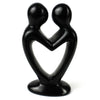 Single Soapstone Lover's Heart Sculptures - Black Finish