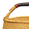 Bolga Market Basket, Extra Large - Natural with Leather Handle