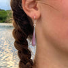 Mulberry Clam Shell Elongated Teardrop Earrings