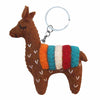 Brown Llama Felt Key Chain