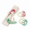 Set of 4 Napkin Rings, Peppermints