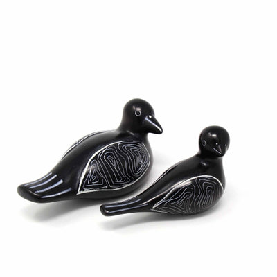 2-Piece Set - Soapstone Black Birds - Big & Little