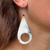 Teardrop Dangle Horn Earrings, Dark Hue