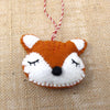 Sleeping Fox Felt Ornament