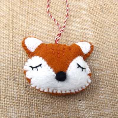 Sleeping Fox Felt Ornament