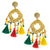 Cane Earrings with Bright Tassels, PACK OF 3