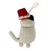 Calico Santa Cat Felt Ornament