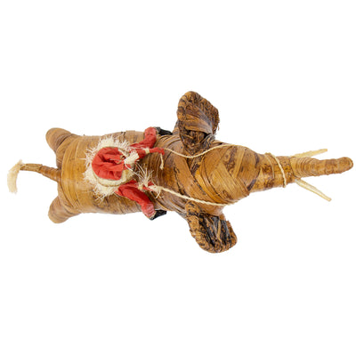 Set of Three Banana Fiber Santa Riding on Safari Animals- Lion, Zebra, Elephant