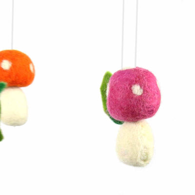 Mushrooms Felt Nursery Mobile