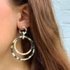 Light Tortoise Shell Double Circle Drop Earrings