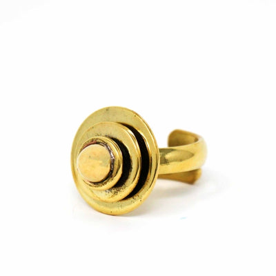 Domed Adjustable Brass Ring - Pack of 3