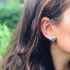 Sterling Silver Turquoise Triangle Stud Earrings