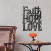 "Faith Hope Love" Inspirational Haitian Metal Drum Wall Art