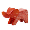 Large Soapstone Happy Elephant 4.5 inches - Orange