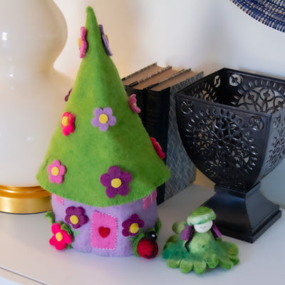 Handcrafted Purple Felt Fairy House