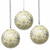 Handpainted Ornaments, Silver Snowflakes - Pack of 3