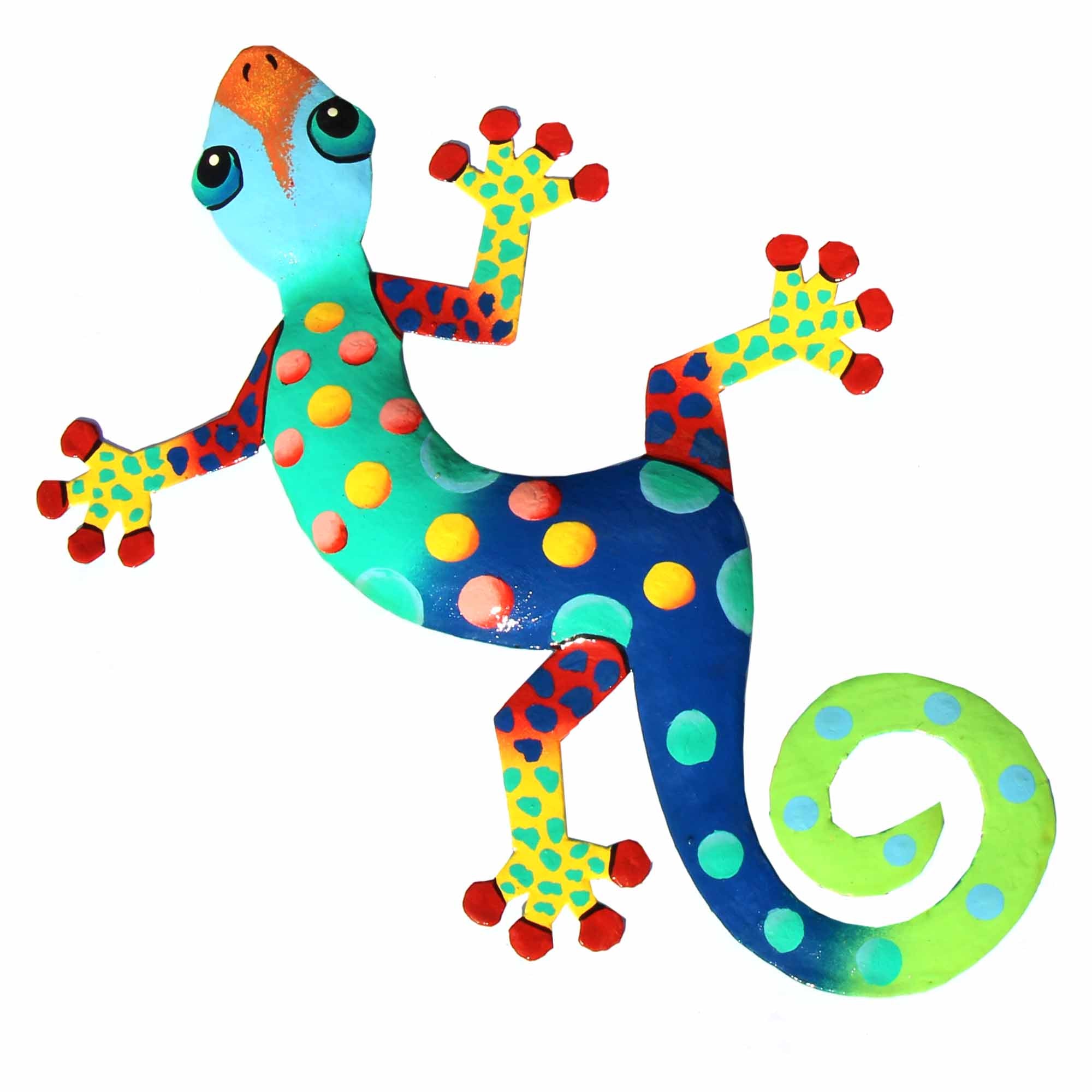 Tropical Gecko Haitian Steel Drum Wall Art, 13 inch