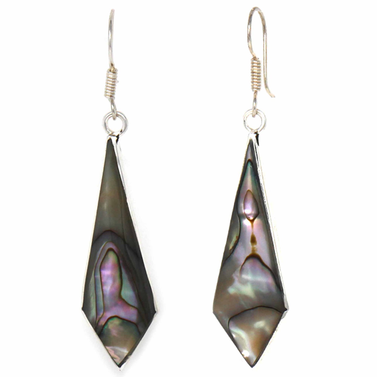 Abalone Diamond Shaped Dangle Earrings