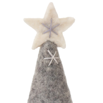 Christmas Tree Topper or Tabletop Decor, Set of 3 Grey