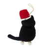 Black and White Tabby Santa Cat Felt Ornament