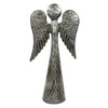 Standing Angel Wings Down Haitian Metal Drum Tabletop Décor, 11"