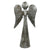 Standing Angel Wings Down Haitian Metal Drum Tabletop Décor, 11"