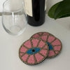 Pink Evil Eye Beaded Coasters, Set of 4