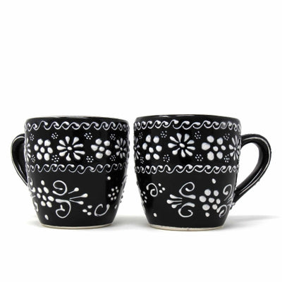 Encantada Handmade Pottery Set of Two Mugs, Ink