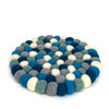 Ice Blue Felt Ball Trivet