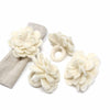 Cream Zinnias Felt Napkin Rings, Set of 4