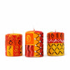 Hand-Painted Votive Candles, Boxed Set of 3 (Zahabu Design)
