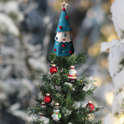 Christmas Tree Topper or Tabletop Decor, Set of 3 Turquoise