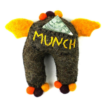 Brown Monster Felt Tooth Fairy Pillow